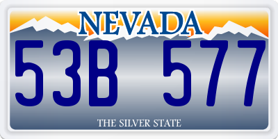NV license plate 53B577