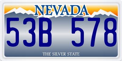 NV license plate 53B578