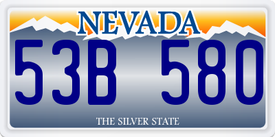 NV license plate 53B580