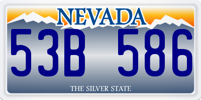 NV license plate 53B586