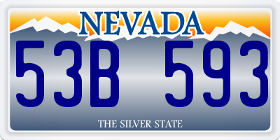 NV license plate 53B593