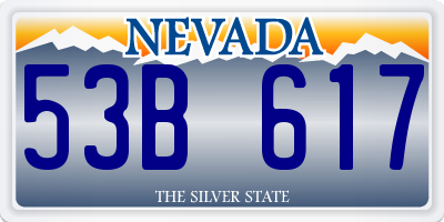 NV license plate 53B617