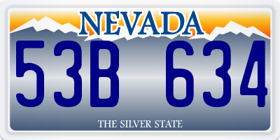 NV license plate 53B634