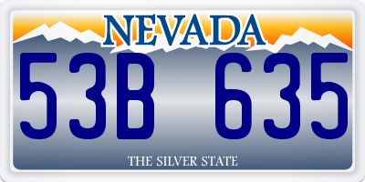 NV license plate 53B635