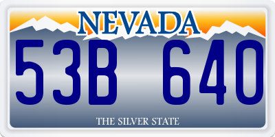 NV license plate 53B640