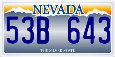 NV license plate 53B643