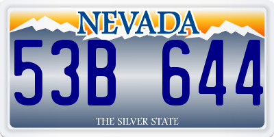 NV license plate 53B644