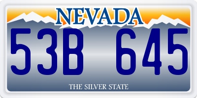 NV license plate 53B645