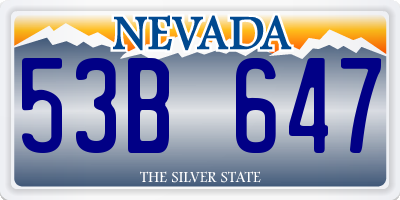 NV license plate 53B647