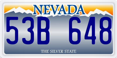 NV license plate 53B648