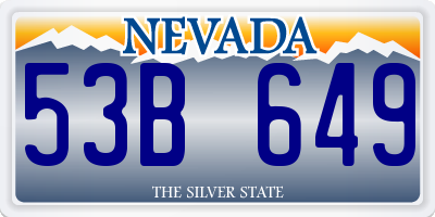 NV license plate 53B649