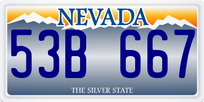 NV license plate 53B667