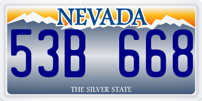 NV license plate 53B668