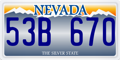 NV license plate 53B670