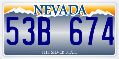 NV license plate 53B674