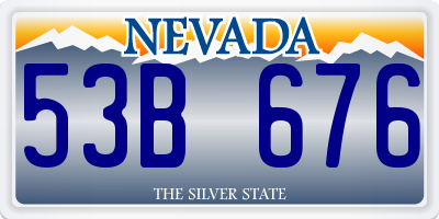 NV license plate 53B676