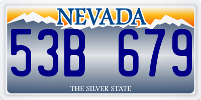 NV license plate 53B679