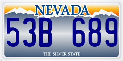 NV license plate 53B689