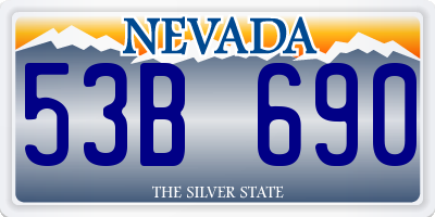 NV license plate 53B690