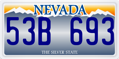 NV license plate 53B693