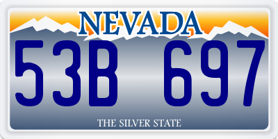 NV license plate 53B697