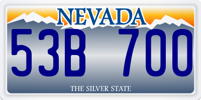 NV license plate 53B700