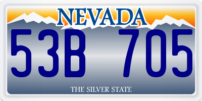 NV license plate 53B705