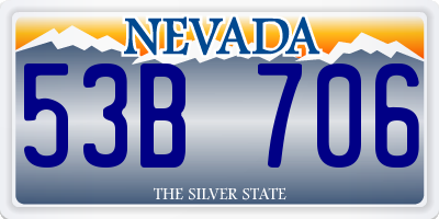 NV license plate 53B706