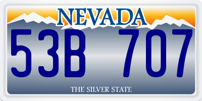 NV license plate 53B707