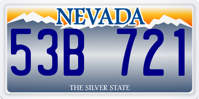 NV license plate 53B721