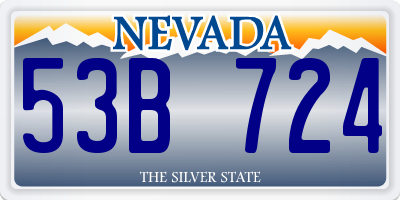 NV license plate 53B724