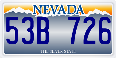 NV license plate 53B726