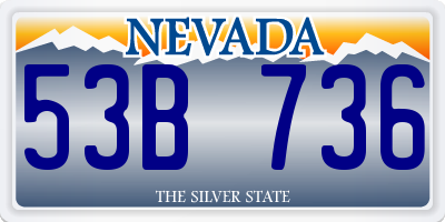 NV license plate 53B736
