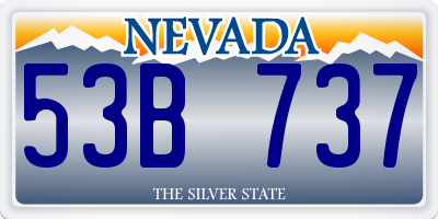 NV license plate 53B737