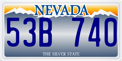 NV license plate 53B740