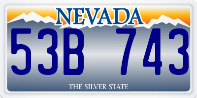 NV license plate 53B743