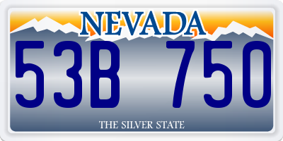 NV license plate 53B750