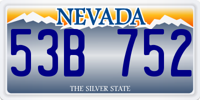 NV license plate 53B752