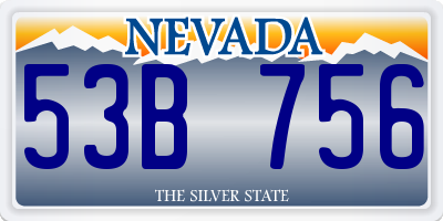 NV license plate 53B756