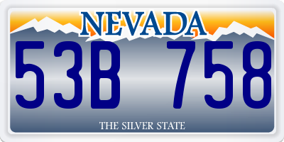 NV license plate 53B758