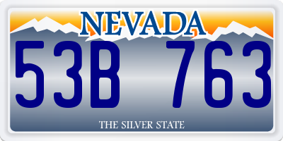 NV license plate 53B763
