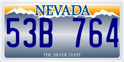 NV license plate 53B764