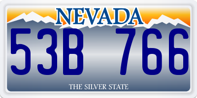 NV license plate 53B766