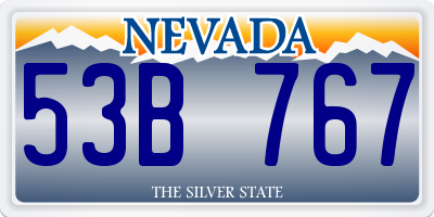 NV license plate 53B767