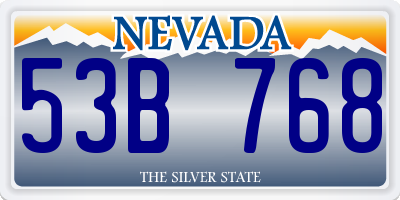 NV license plate 53B768