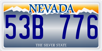 NV license plate 53B776