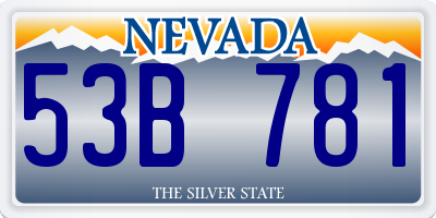 NV license plate 53B781