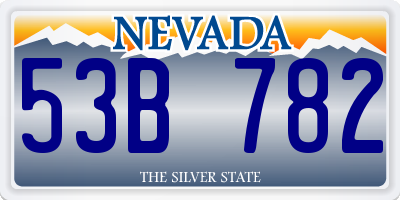 NV license plate 53B782