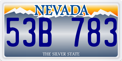 NV license plate 53B783