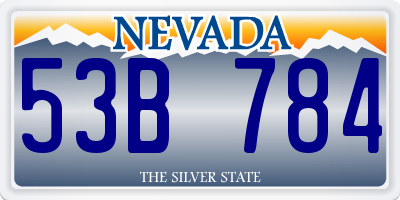 NV license plate 53B784